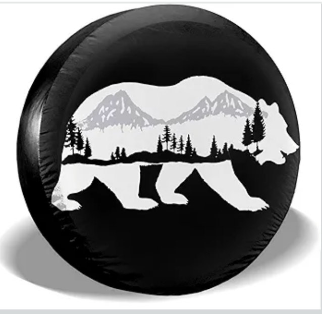 Bear and Mountain Spare Tire Cover Wheel Protectors Tyre Covers Waterproof Wheel Covers Universal Fit for Trailer Rv SUV Truck Camper Travel Trailers 14"