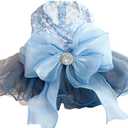 Fashion Sweet Puppy Dog Blingbling Princess Skirt Pet Dog Lace Cake Camisole Tutu Dress E-Navy, M