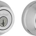 Kwikset Gatelatch Deadbolt Lock, Satin Chrome Round Keyed on Exterior and Interior Front Entry Door, Pick Resistant SmartKey Rekey Security, Double Cylinder Dead Bolt