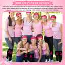 Christmas Football Socks Pink Ribbon Stickers Sports Headbands for Women Youth Running Tennis Yoga Sports