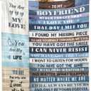 Boyfriend Birthday Gift Throw Blankets I Love You Gifts for Him, to My Boyfriend Blanket Anniversary Romantic Gifts Blanket for Bed Couch, Soft Throw Blankets for Christmas Valentines 40x50inch