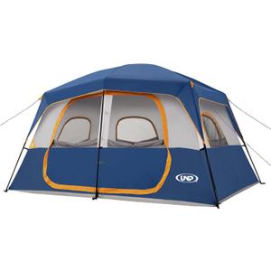 UNP Tent, Portable Cabin Tent, Camping Tent Easy Set Up, Waterproof with Top Rainfly for Outdoor Camping/Hiking (Dark Blue), Size: 5-8 Person Tent