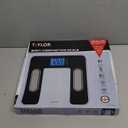 Taylor Digital Glass Body Composition Scale, Bathroom Scale for Body Weight, Measures Body Fat, Body Water, Muscle Mass and BMI, 10-User Recognition, FSA HSA Eligible, 400 lb Capacity, White and Black