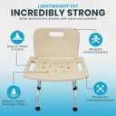 Foldable Shower Stool for Kids & Teens Adjustable Height Bath Stool with Back Support Non-Slip Feet, Compact Folding Shower Chair for Inside Shower or Tub 300 lb Capacity