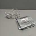 Silver Birthday Crown Headband with Sash for Women - Rhinestone Tiara for Birthday Parties