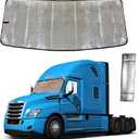 Accordion Sun Shade Windshield for Trucks, Reflective Car Shade Front Windshield, Windshield Sun Shade Fits for Semi Truck Windshields, Commercial & Big Rig Truck