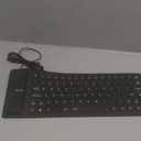 Sanpyl Roll-up Silicone Keyboard, Fully Sealed Waterproof, Lightweight Portable USB Wired 85 Keys Foldable Flexible Keyboard (Black)