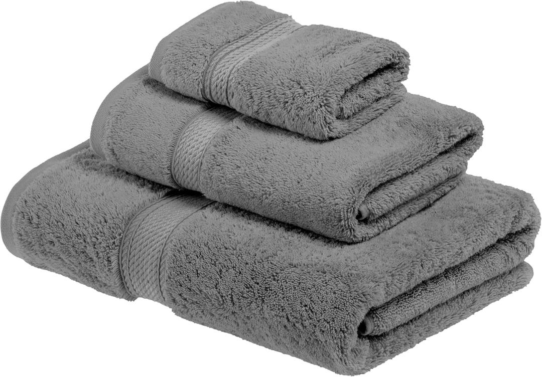 Superior Egyptian Cotton Pile Face Towel/Washcloth Set of 6, Ultra Soft Luxury Towels, Thick Plush Essentials, Absorbent Heavyweight, Guest Bath, Hotel, Spa, Home Bathroom, Shower Basics, Charcoal