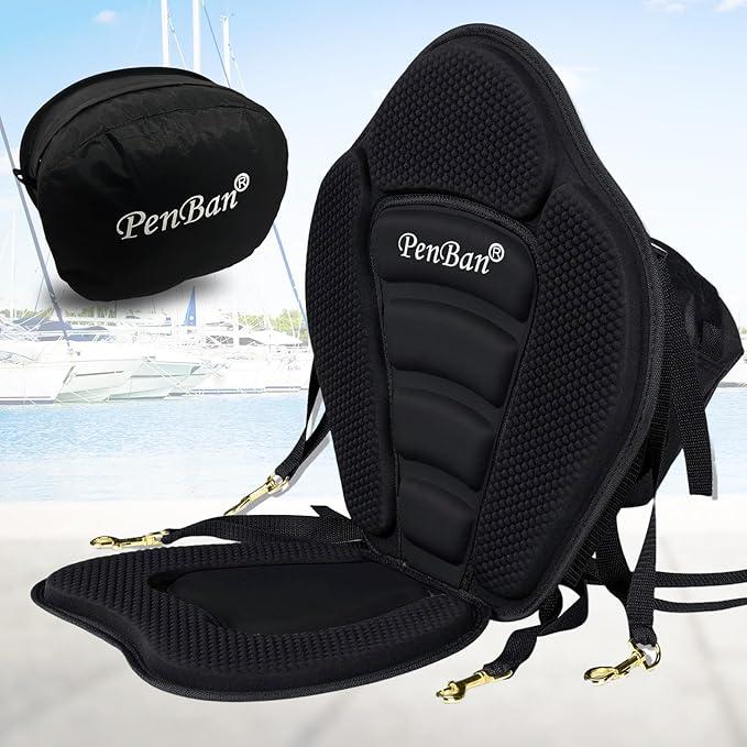 Universal Deluxe Kayak Seat Cushion with Storage Bag for Kayak,Padded Boat,SUP,Canoe,Fishing Boat,Seats with 4 Adjustable Straps (18 Inches)