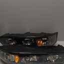 Nilight Headlight Assembly Compatible with 2000 2001 2002 2003 2004 2005 Chevy Impala Replacement Headlamp Black Housing Amber Reflector