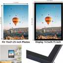 JCJMY 15x21.25 Puzzles Frame Black, Wall Hanging 15 x 21.25 Picture Frame for 15 by 21.25 Poster Photo Canvas Picture Puzzles with Shatter Resistant Plexiglass, Black