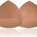 Lolaura Double Sided Sticky Bra Inserts Invisible Push Up Adhesive Bra for Bikini, Backless Dress and Wedding Outfits (Caramel)  Large (Fits D Cups)