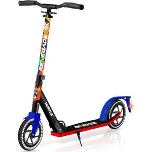 Hurtle Renegade Kick Scooter for Kids, Teenagers & Adults - 2-Wheel Folding Scooter with Adjustable T-Bar Handlebar - Alloy Anti-Slip Deck