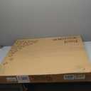 JSB 96-inch Extra Wide 30-inch Tall Dog gate with Door Walk Through, Freestanding Round Tube Pet Gate for Halls Stairs, Puppy Safety Dog Fence with 2PCS Support Feet (White)