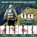 Carbon Fiber Trekking Poles 2-Pack - Lightweight Collapsible Hiking Sticks with Cork Grip & Quick-Lock System, Portable Walking Poles for Travel & Backpacking, Suitable for Men, Women and Seniors
