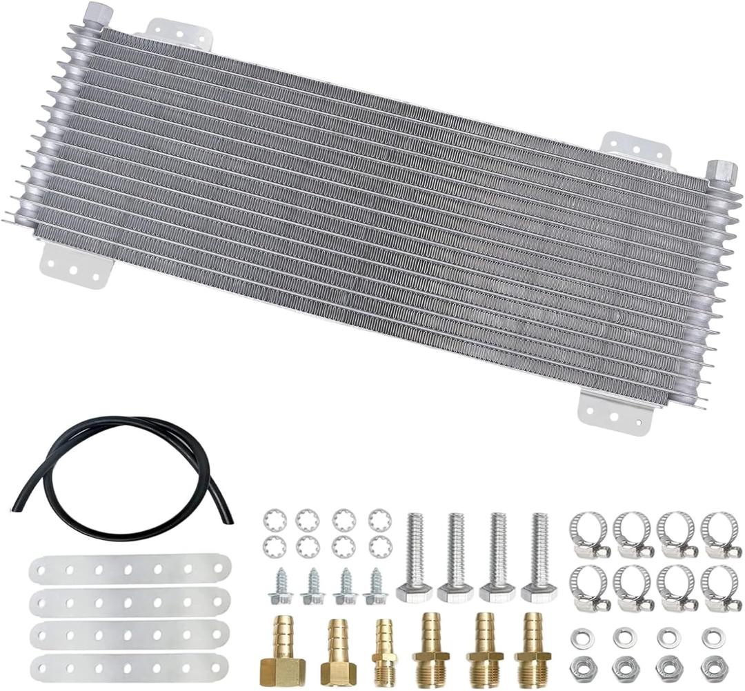 Low Pressure Drop 40k Transmission Oil Cooler With Mounting Hardware Compatible With Tru Cool 40000 GVW Max 47391 LPD47391