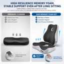 Seat Cushion and Lumbar Support Pillow Set, Back and Butt Support, Sciatica Relieving Coccyx Cushion, Hemorrhoid Cushion, Ergonomic Memory Foam Cushion&Pillow, Office Chair and Car Seat (Light Gray)