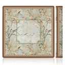 LZYRF Vintage Chinoiserie Cherry Blossom Mahjong Mat 31.5 x 31.5 in, Cottagecore Botanical Floral Bird Anti Slip and Noise Reduction Game Table Cover for Mahjong Dominoes Card Board Tile Games