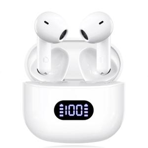 Wireless Earbuds,Bluetooth in Ear Buds with Immersive Surround Sound Stereo,Tap-Control,48 Hours Playtime,Bluetooth 5.4 LED Display Charging Case,IPX7 Waterproof Fit iPhone&Andriod Sports Workout (White)