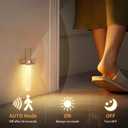 ASAWASA Motion Sensor Night Lights, Under Cabinet Lighting Magnet Body Hallway Lamp, Rechargeable Battery Powered LED Wall Sconces, Portable for Stairway Kitchen Bedroom Restroom Closet