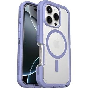 OtterBox Defender XT Clear iPhone 16 Pro Case, Lavender Haze - Clear/Purple US Military MIL Standard