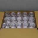 novelinks 16 oz Clear Plastic Jars with Lids, Refillable 16oz Mason Jars with Lids & Storage Containers for Kitchen & Household Use (15 Pack,Black)