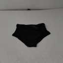 Tempt Me Women's High Waisted Swimsuit Bottom Tummy Control Ruched Bikini Bottom Vintage Swim Bottom Tankini Briefs (Large, Black)