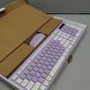 Wireless Keyboard and Mouse Combo, Full-Sized Wireless Keyboard and Adjustable DPI Mouse, 2.4GHz USB Receiver, Silent Keyboard and Mouse for PC, Windows, MAC, Desktop, Laptop(Purple)
