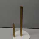 Brushed Gold Paper Towel Holder,Stainless Steel Paper Towel Holder for Kitchen Roll Organize, Standard or Jumbo-Sized Roll Paper, Countertop Roll Dispenser with Marble Base