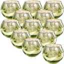 10 PCS Green Votive Candle Holders- Mercury Glass Candle Holders for Sage Green Wedding Decor, Green Tea Light Candle Holder, Christmas Party Decorations, Wedding, Engagement Table Decor