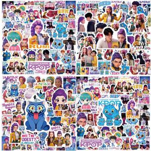 300Pack Demon Stickers Hunter, Cute Kawaii Girl Group Decal Pack for Laptop, Phone, Water Bottle - Aesthetic Stickers for Journal, Tablet, Skateboard