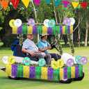 Mardi Gras Golf Cart Decoration Set - Purple Green Gold Tinsel Curtain, Tinsel Garland & Mardi Gras Themed Latex 12 Balloons for Carnival Parade Holiday Outdoor Party Supplies