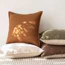 Foindtower Set of 2 Decorative Cotton Linen Throw Pillow Covers Soft Modern Farmhouse Cushion Cover Cozy Vintage Accent Pillowcase for Couch Sofa Bed Living Room Home Decor, 2424 Inch Burnt Orange (Hazel)