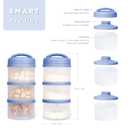 Termichy Stackable Formula Dispenser Portable Milk Powder Container, 2 Pack, Blue