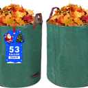 2 Pack Yard Waste Bags, 53 Gallon Lawn and Leaf Bags, Reusable Heavy Duty Garden Bags for Collecting Leaves, Waste Container for Clean Up Outdoor Debris Leaves Grass Clippings