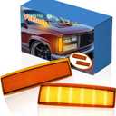 LED Front Bumper Headlight Side Marker Turn Signal Light for 1988-1993 GMC Sierra C1500 C2500 C3500 K1500 K2500 K3500 92-93 Suburban Yukon,Corner Lamp Replaces# 5975200 5975199 (Amber Lens)