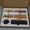 6 Pcs Pillar Candles Decorative Modern Aesthetic Ribbed Candle Set Cute Soy Wax Scented Ribbed Decor Valentine's Commemorative Gift for Home Decoration(Brown,2.36-6.89 Inch)