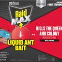 Raid Max Liquid Ant Bat; Kills Ants Where They Breed, For Indoor and Outdoor Use; 4 Bait Stations