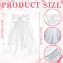 Geyoga 2 Pcs First Communion Veil and Gloves Set for Girls 1st Holy Communion Accessories for Kids Wedding Party Costume (White), One Size