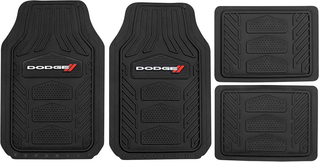 Dodge Weatherpro 4 Piece Floor Mats Set, Floor Mats by Plasticolor (001666R01), Black, One Size