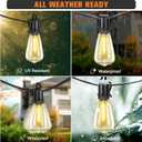 60FT Solar String Lights Outdoor Waterproof with Remote,Shatterproof ST38 20 LED Bulbs,2700K Dimmable Solar Lights Outdoor,Outside Hanging Lights for Patio,Garden,Camping,Deck,Backyard Decor