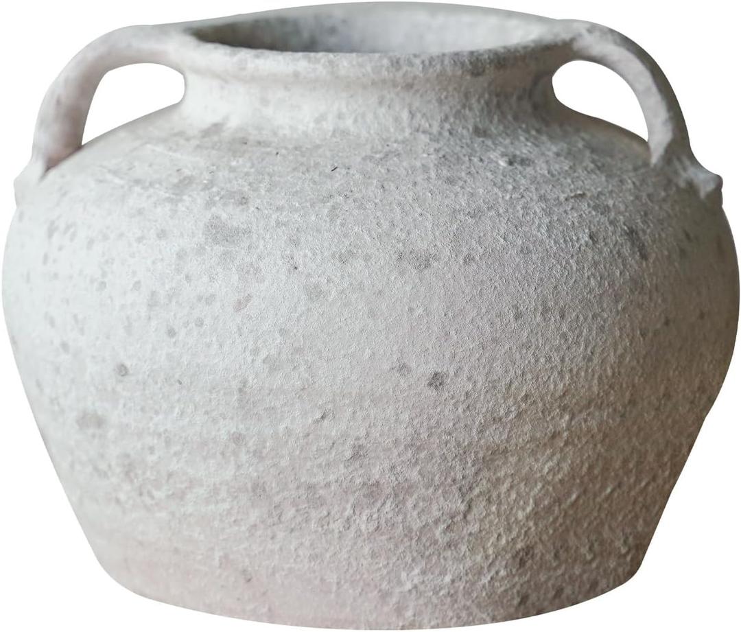 Rustic Terracotta Handle Flower Vase, Height 16.5cm/6.49in Vintage Clay Vases Farmhouse Decor, for Living Room Entryway Table Centerpiece Decor Rustic Terracotta Handle Flower Vase, Height 16.5cm/6.49in Vintage Clay Vases Farmhouse Decor, for Living Room Entryway Table Centerpiece Decor