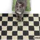 Conlun Cat Litter Mat Litter Trapping Mat, Premium Durable PVC Cute Cat Litter Box Mat, Non-Slip, Less Waste Kitty Litter Mat, Soft on Kittys Paws, 24x 17 cat matts for litter, Chessboard