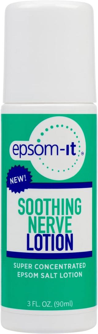Epsom-It Soothing Nerve Lotion - Roll On Epsom Salt Magnesium Lotion, Topical Magnesium Cream with Capsaicin & Arnica for Tired Muscles and Sleep, 3oz (3 Fl Oz (Pack of 1))
