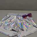 Perfashion Women's Metallic Shorts Summer Sparkly Hot Outfit Shiny Short Pants, Small, Silver