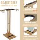 Surfboard Stand Rack, Adjustable Vertical Surf Board Rack with Floor-Standing Design, Storage & Display for Shortboard and Longboard, Beech Wood, Wood Color