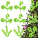Green Furry Christmas Tree Picks Lime Green Curly Stems Spiral Christmas Tree Topper Decorations 16" Elf Ornaments Xmas Gifts DIYs Crafts Wreath Garland Vase Filler Holiday Party Office Home Decor (6)
