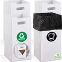 4 Pack Disposable Trash Cans for Parties, 30 Gallon Extra Large Thick Recycled Corrugated Cardboard Trash Bin, Collapsible Garbage Cans with 8 Bags for Wedding, Birthday, Backyard Party Event