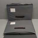 Criusia Shoe Organizer for Closet, 2 Pack Shoe Organizer with Transparent Cover and Sturdy Handles, Closet Shoe Storage for Sneakers Sandals Slippers, Fit 12-16 Pairs, Gray