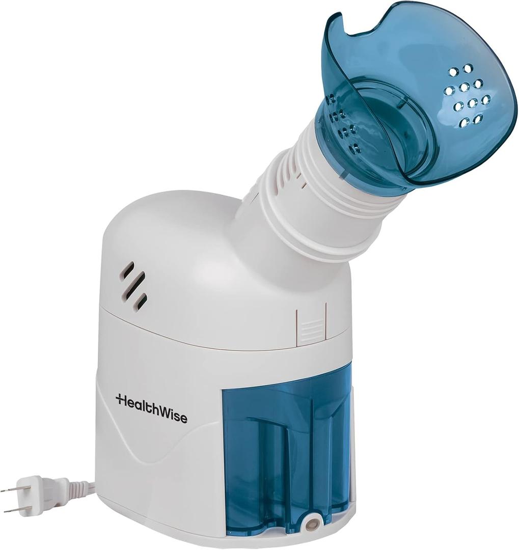 HealthWise Steam Inhaler Respiratory Vapor Therapy | Sinus Pressure, Congestion, Colds & Cough Relief | Facial Steamer, Steam Inhaler, FSA Eligible, Vaporizer or Vocal Steamer | Mask for Cleansing